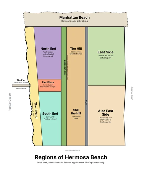 First-draft humor map of Hermosa Beach